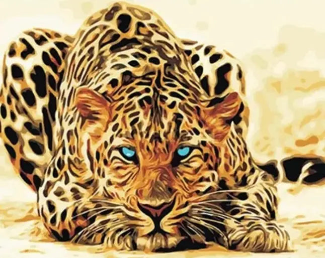 Leopard DIY Acrylic Painting by Numbers Kit on Canvas Deepan Enterprises