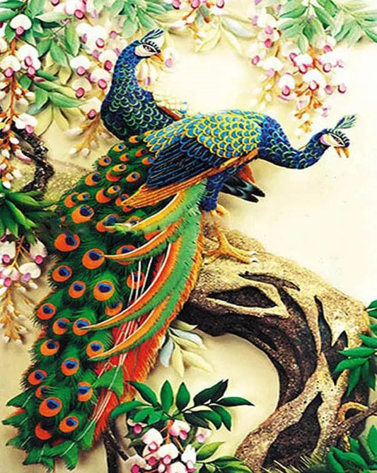 Peacock DIY Acrylic Painting by Numbers Kit on Canvas Deepan Enterprises