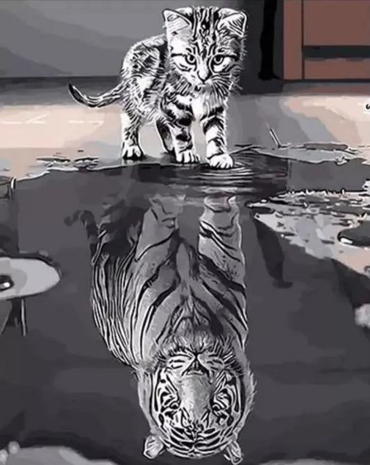 Tiger DIY Acrylic Painting by Numbers Kit on Canvas Deepan Enterprises
