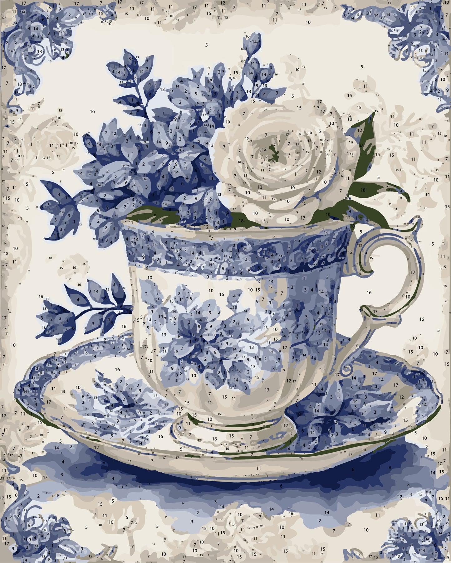 Signature Series Cup SS15 DIY Acrylic Painting by Numbers Kit on Canvas 40 50 cm 18 colours