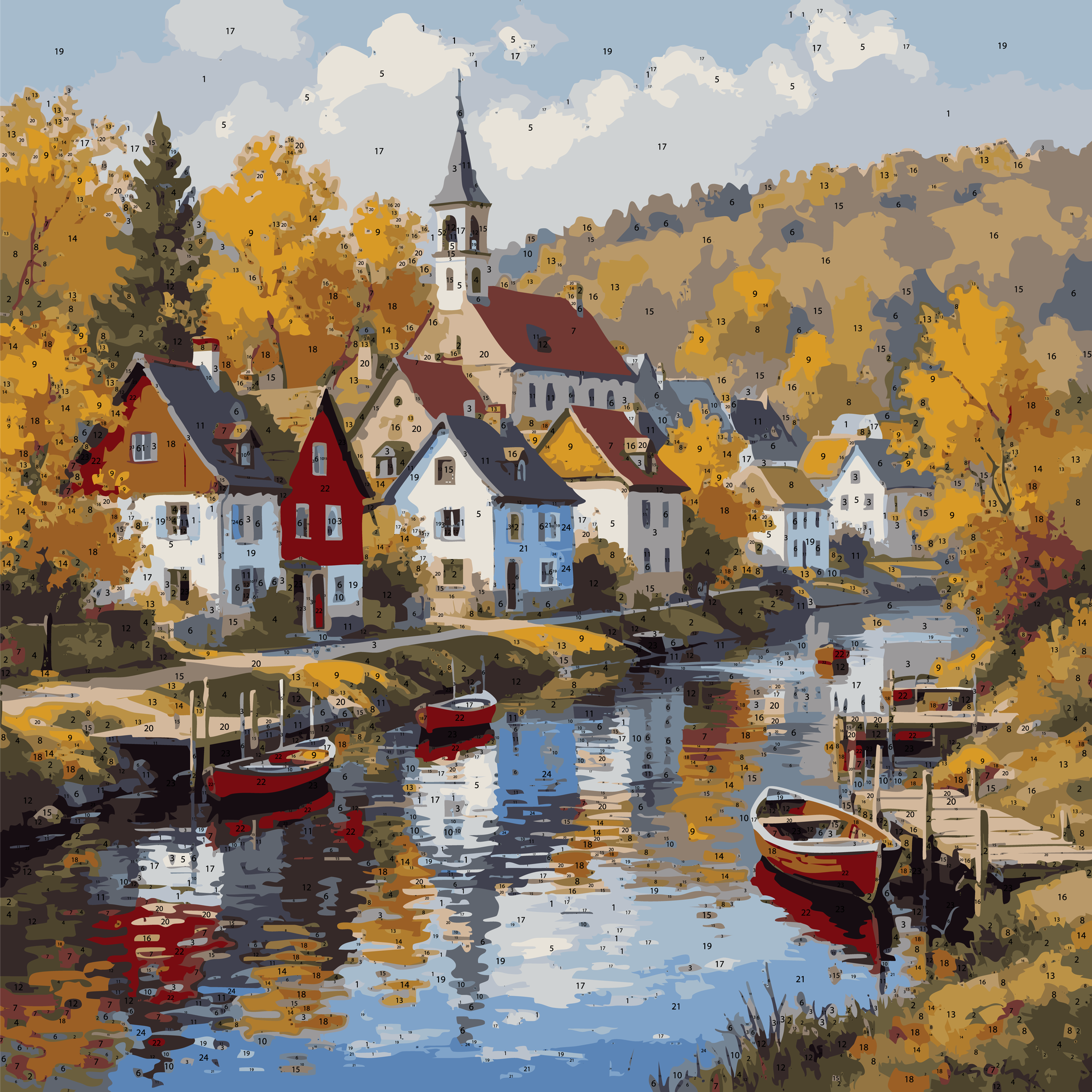 MI ONE DIY Acrylic Painting by Numbers Kit on Canvas. Deepan Enterprises