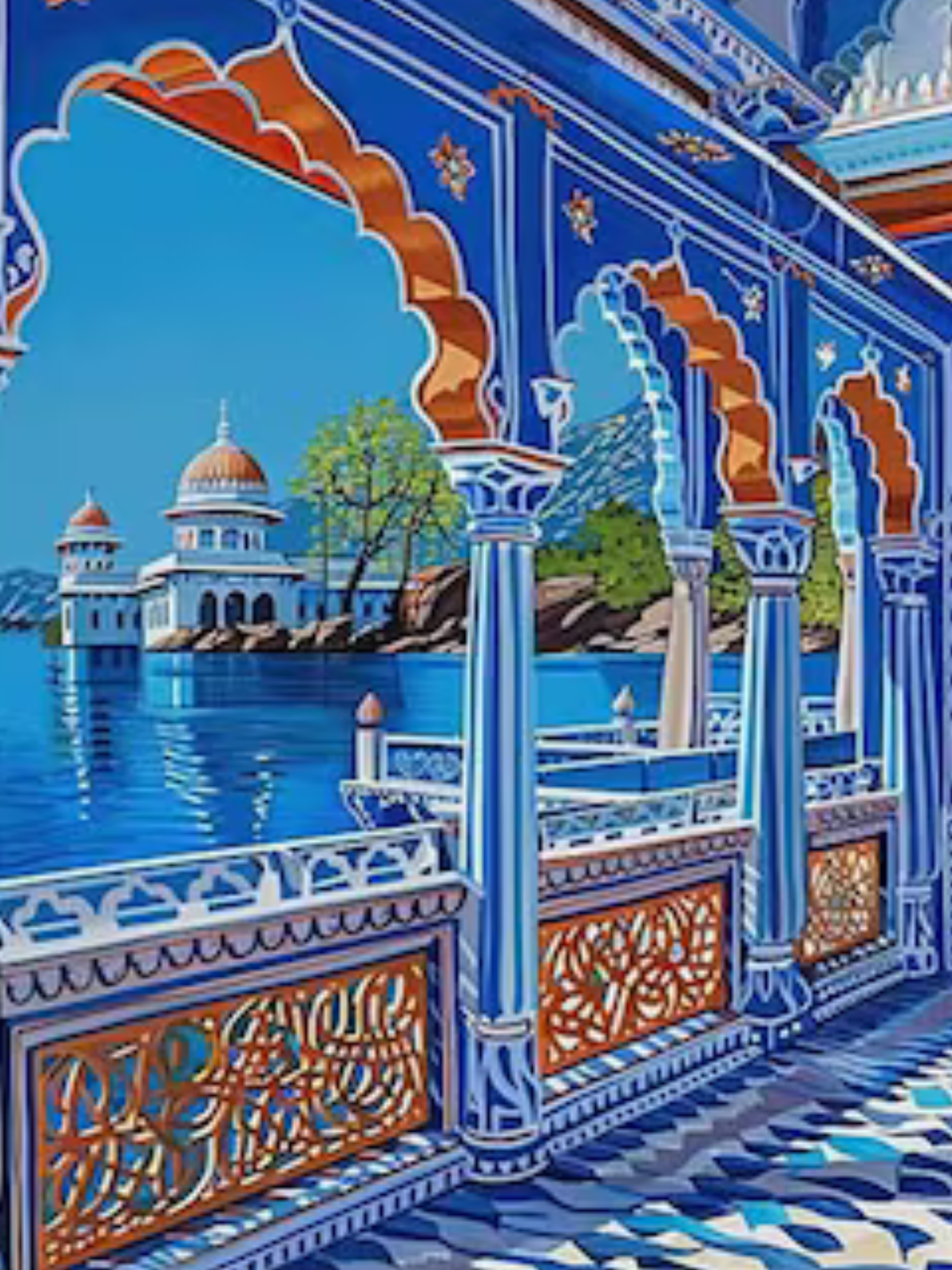 Royal Blue Mini PBN set of three framed paint by number kits 15cm*20cm each. - TULIP N TURTLE