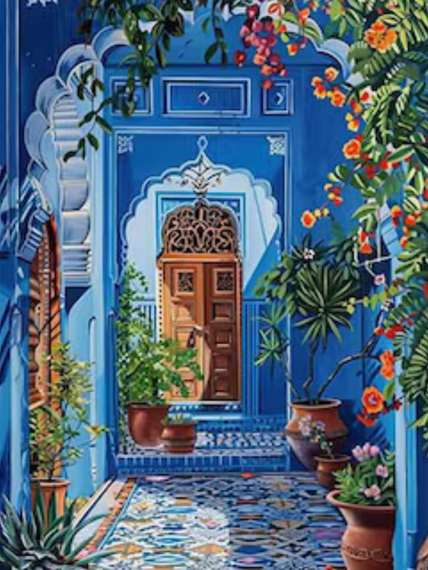 Royal Blue Mini PBN set of three framed paint by number kits 15cm*20cm each. - TULIP N TURTLE