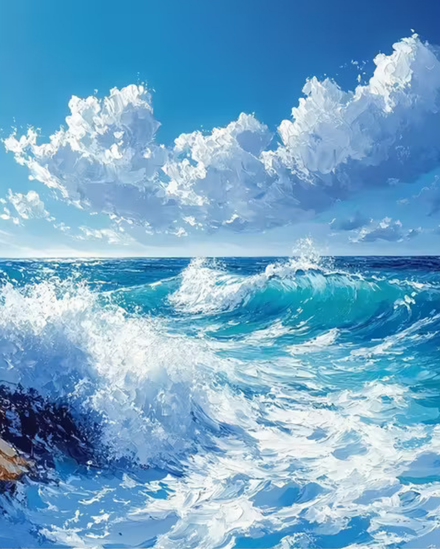 WAVE Framed DIY Acrylic Paint by Number Kit 18 colour 25cm*30cm Deepan Enterprises