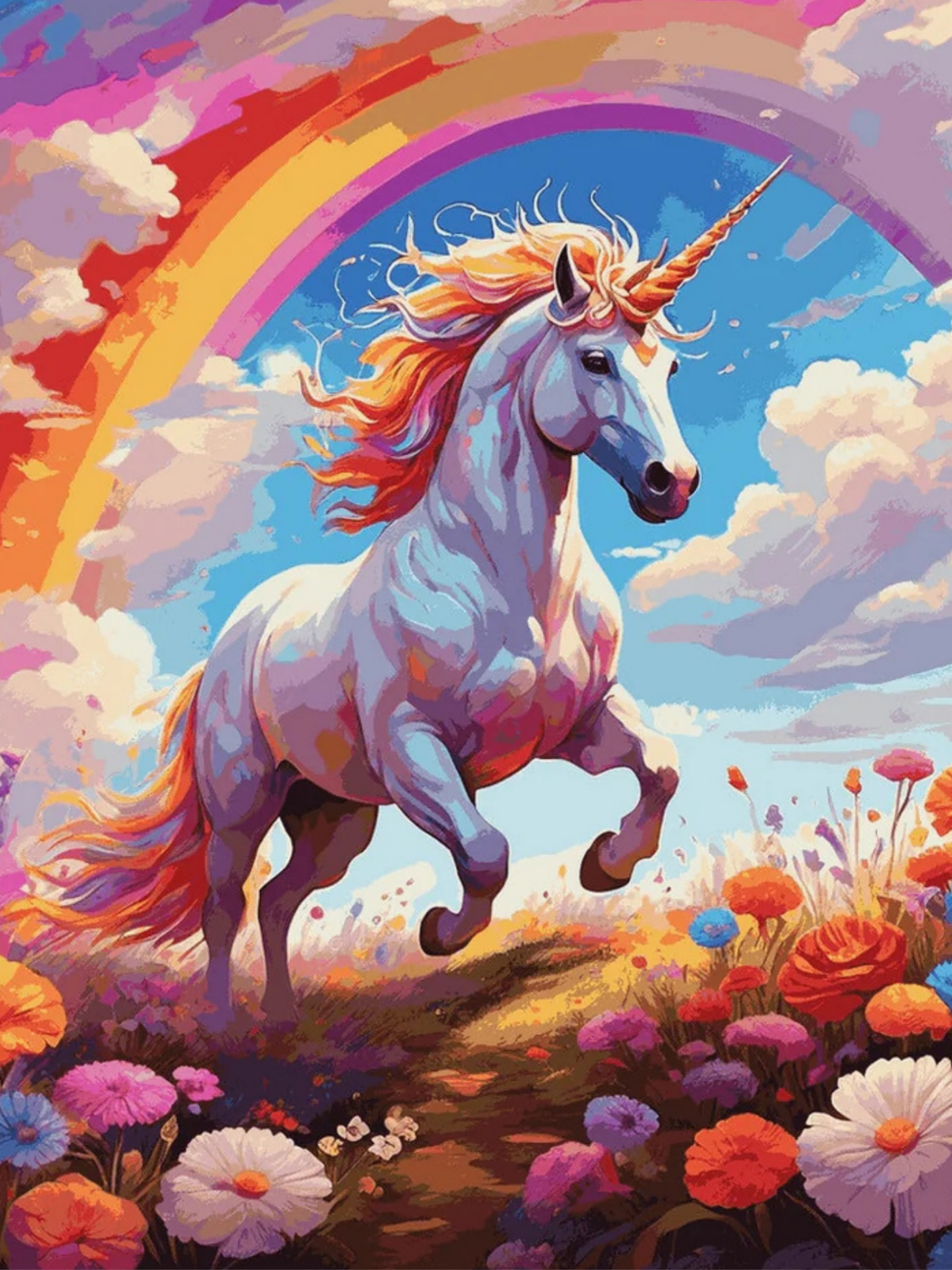 TULIP N TURTLE Unicorn DIY 5D Diamond Painting Kit Round Dril Cross Stitchy