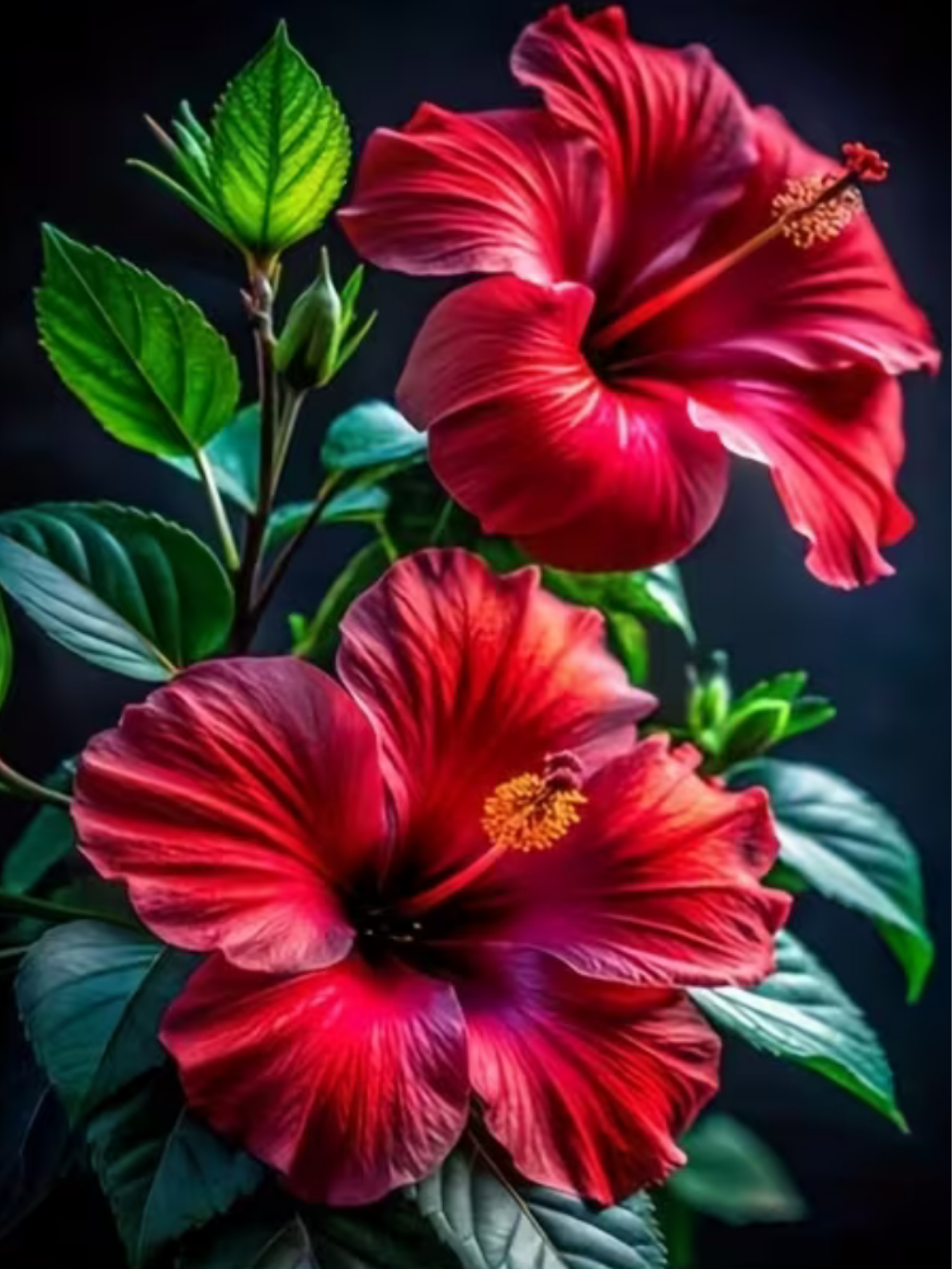 TULIP N TURTLE Hibiscus DIY 5D Diamond Painting Kit Round Dril Cross Stitch
