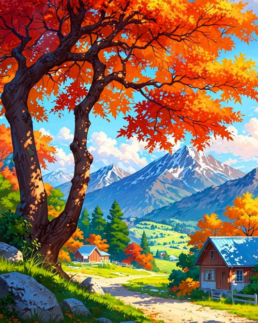 Maple Lane DIY 5D Round Diamond Painting by Numbers Kit  on Canvas Full Drill Rhinestone Embroidery Tulip N Turtle