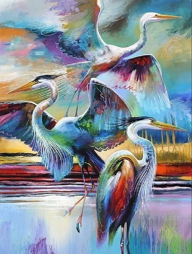 Crane DIY Acrylic Painting by Numbers Kit on Canvas