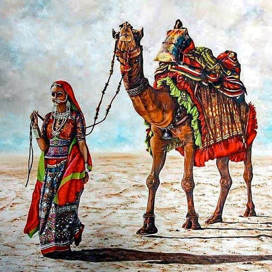 Rajasthan DIY Acrylic Painting by Numbers Kit on Canvas