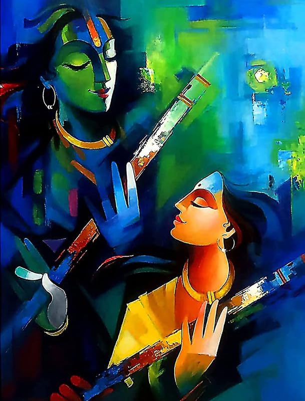 Abstract Krishna Radha DIY 5D Diamond Painting by Numbers Kit  on Canvas  Full Drill Rhinestone Embroidery Cross Stitch Pictures …