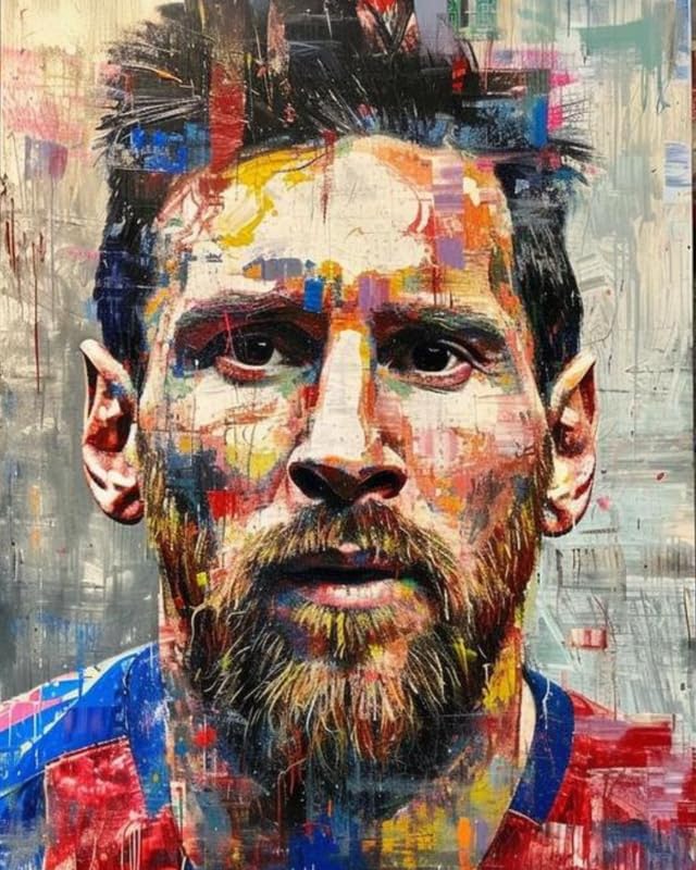 Messi DIY Acrylic Painting by Numbers Kit on Canvas