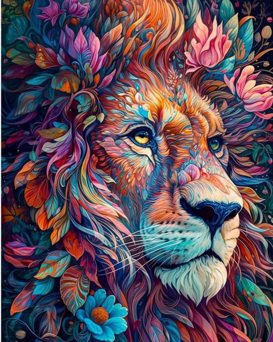 "LEO" DIY 5D Diamond Painting by Numbers Kit  on Canvas Square Full Drill Rhinestone Embroidery