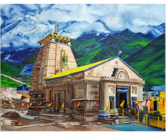 Kedarnath DIY Acrylic Painting by Numbers Kit on Canvas.