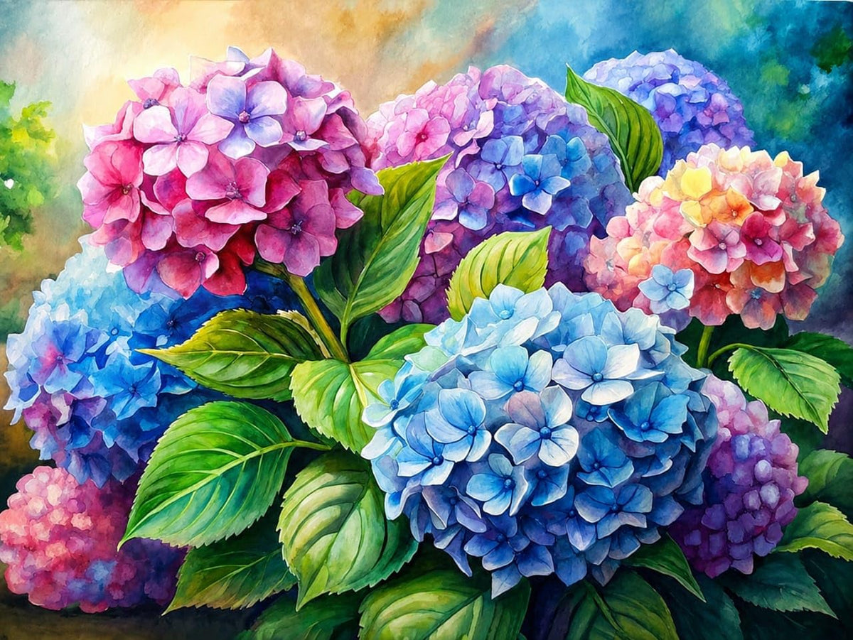 TULIP N TURTLE Hydrageans Signature Series 48 colours Large size 85 cm * 64 cm rolled canvas DIY Acrylic Paint by Number Kit