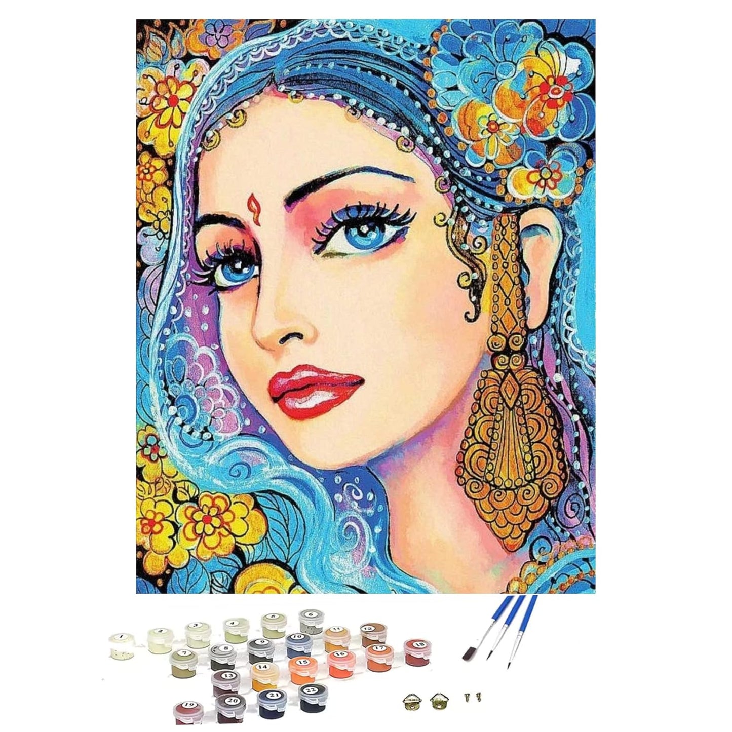 MOHANI DIY Acrylic Painting by Numbers Kit on Canvas - TULIP N TURTLE
