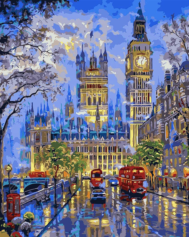 Big Ben Framed DIY Acrylic Paint by Number Kit 18 colour 25cm*30cm - TULIP N TURTLE