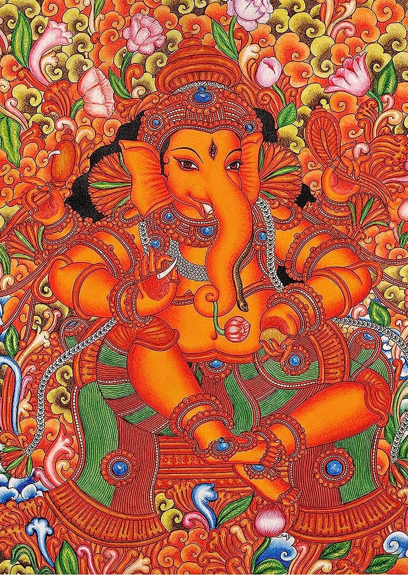 Mural Ganesha 36 Color DIY Acrylic Painting by Numbers Kit on Canvas