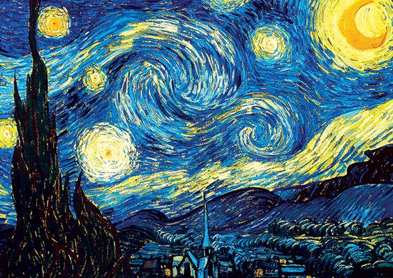 Starry Night DIY Acrylic Painting by Numbers Kit on Canvas.