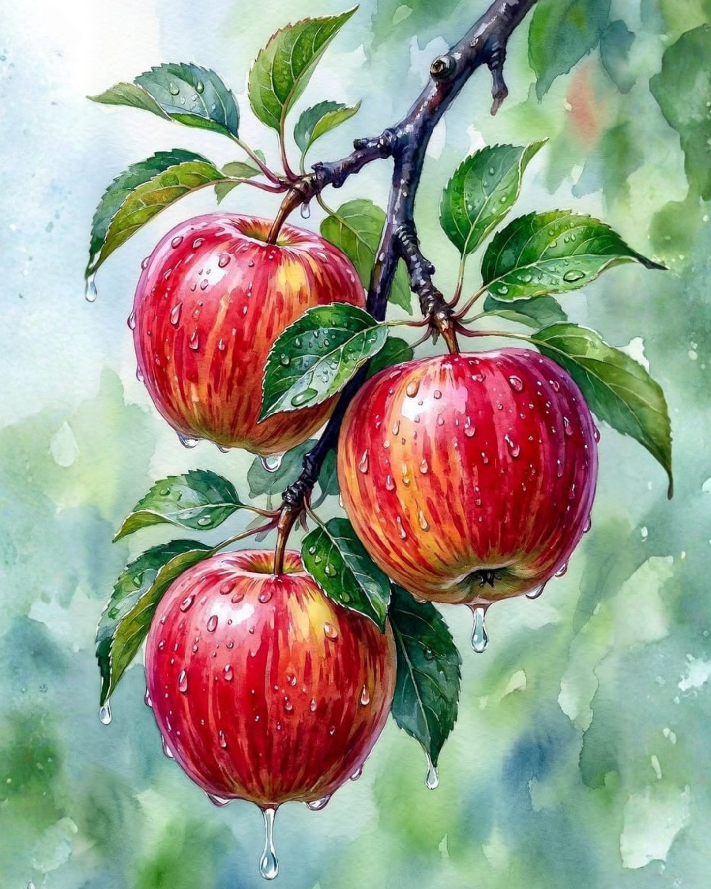 Apple Acrylic Painting by Numbers Kit on Canvas.