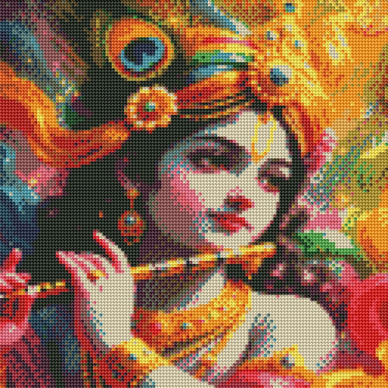 BANSI  DIY 5D Round Diamond Painting by Numbers Kit  on Canvas Full Drill Rhinestone Embroidery Tulip N Turtle