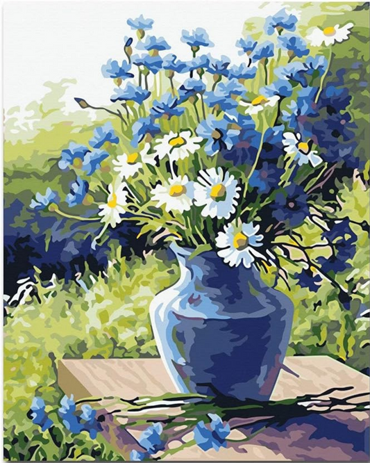 BLUE VASE DIY Acrylic Painting by Numbers Kit on Canvas (Copy)