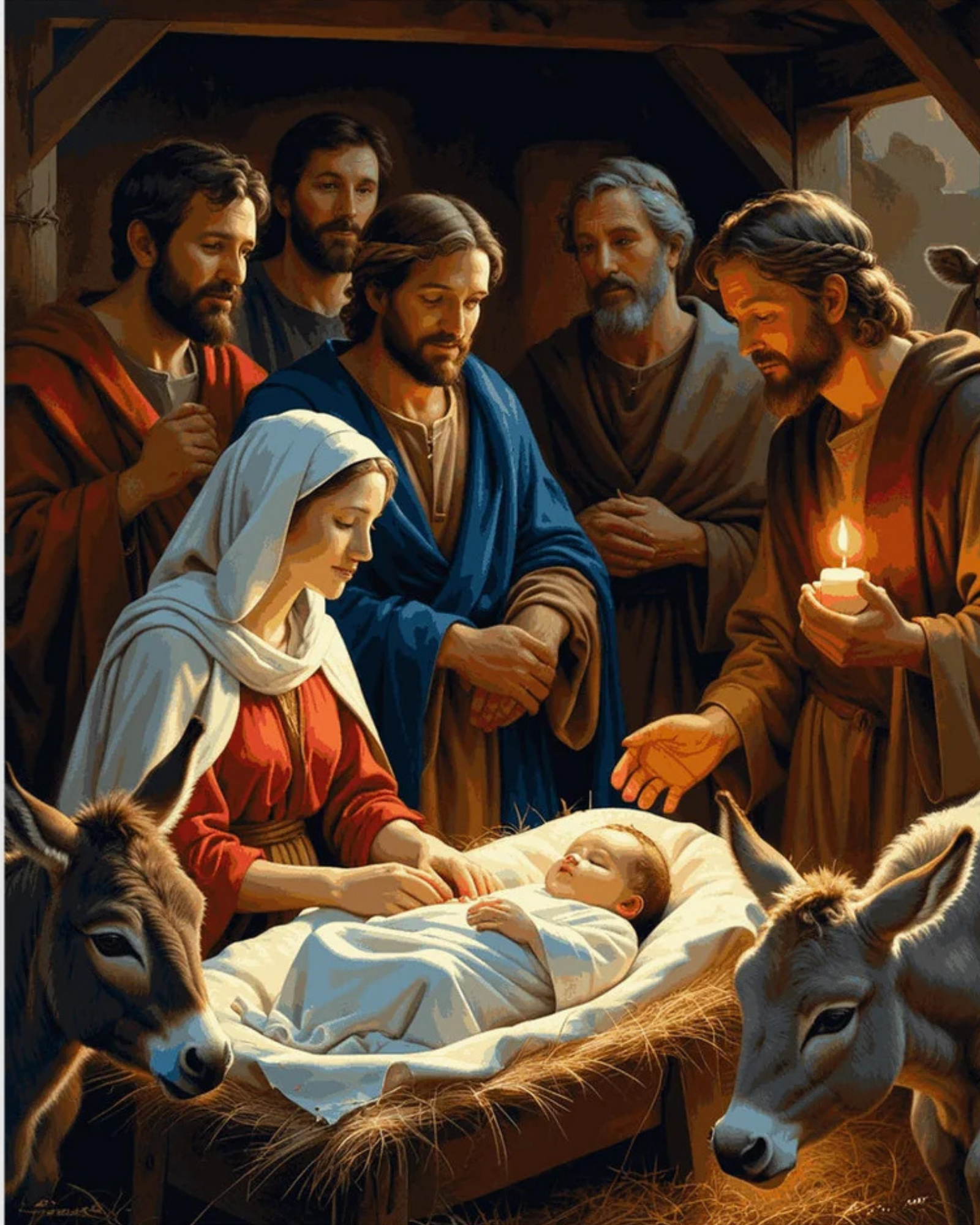 Bethlehem Acrylic Painting by Numbers Kit on Canvas.
