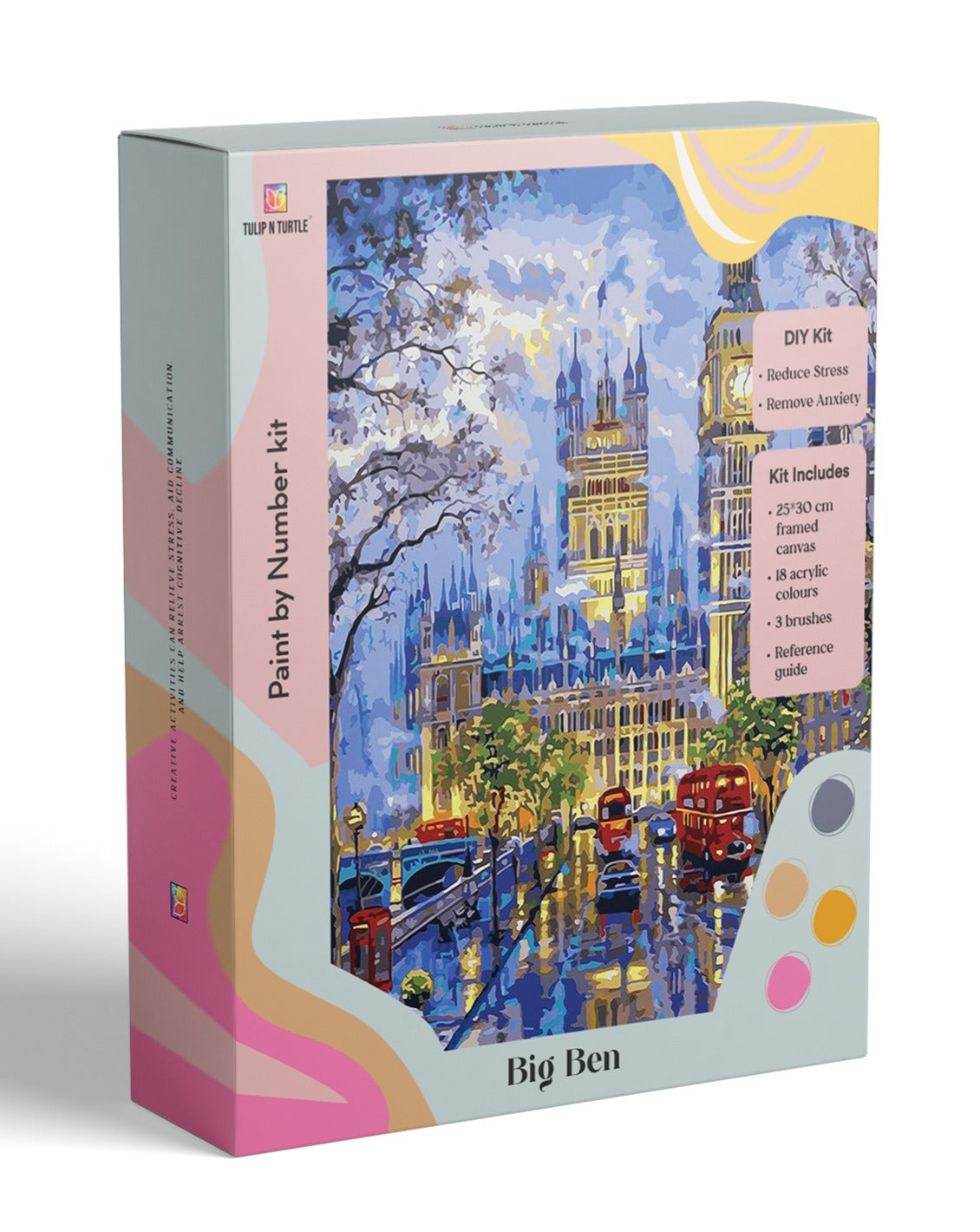 Big Ben Framed DIY Acrylic Paint by Number Kit 18 colour 25cm*30cm - TULIP N TURTLE