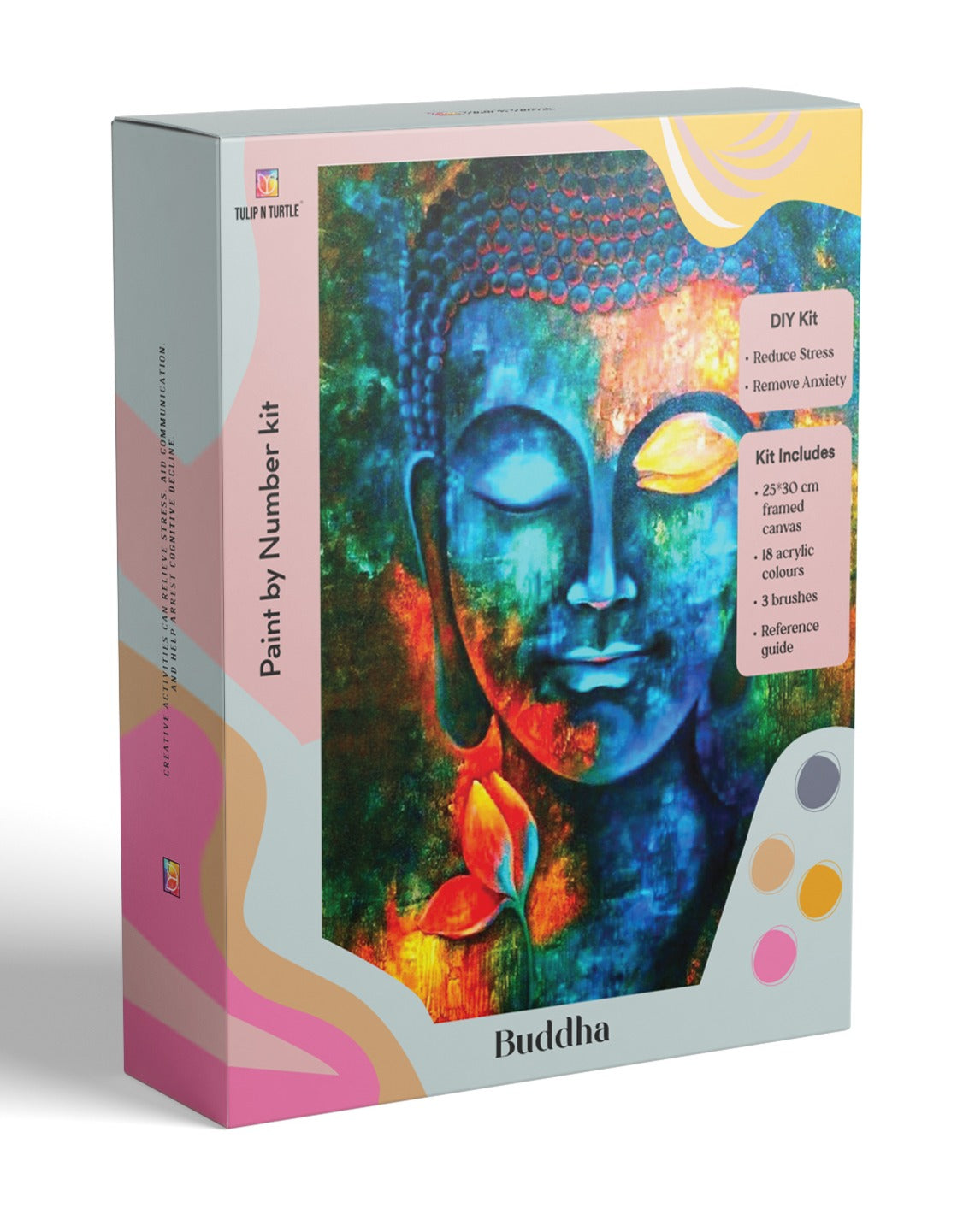 Buddha Framed DIY Acrylic Paint by Number Kit 18 colour 25cm*30cm - TULIP N TURTLE