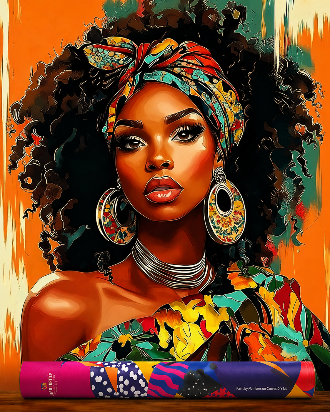 African Lady Signature Series tube packing SS 03 DIY Acrylic Painting by Numbers Kit on Canvas 40 50 cm 18 colours