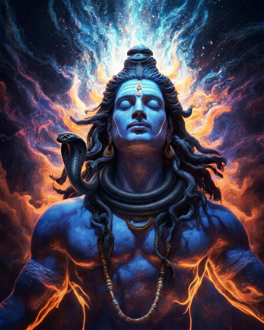 Cosmic Shiva DIY 5D Round Diamond Painting by Numbers Kit  on Canvas Full Drill Rhinestone Embroidery