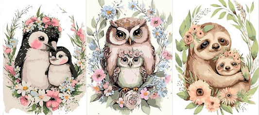 Mini three in one Framed Custom Paint by Numbers 20 cm*25 cm each. Deepan Enterprises