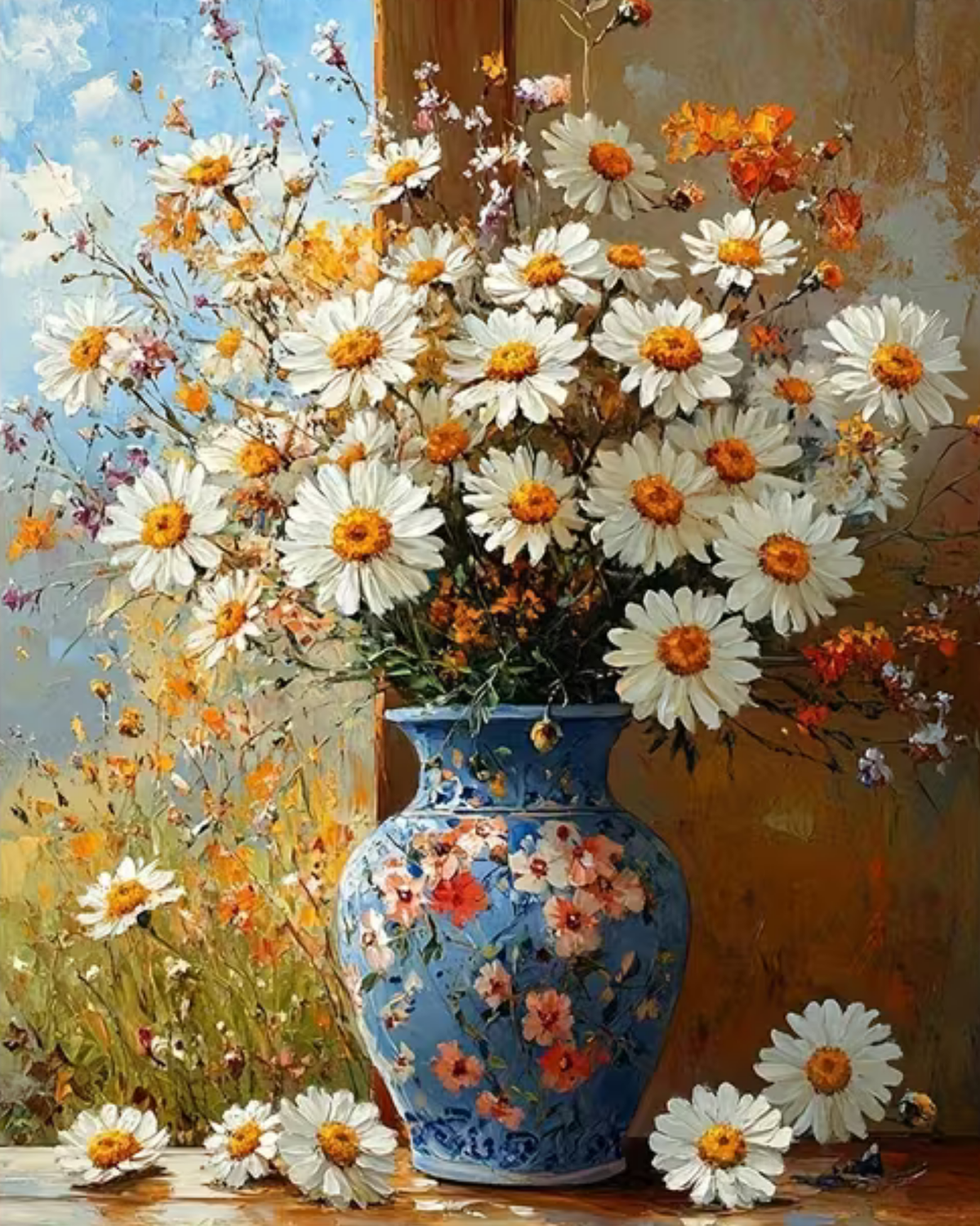 DAISY Acrylic Painting by Numbers Kit on Canvas.