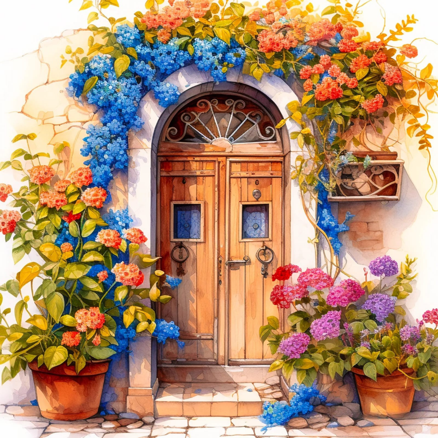 Blossom Boulevard DIY Acrylic Painting by Numbers Kit on Canvas. Deepan Enterprises