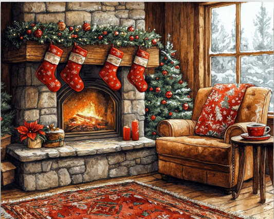 Jingle All The Way DIY Acrylic Painting by Numbers Kit on Canvas Deepan Enterprises