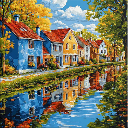 Vintage Home  DIY Acrylic Painting by Numbers Kit on Canvas Deepan Enterprises