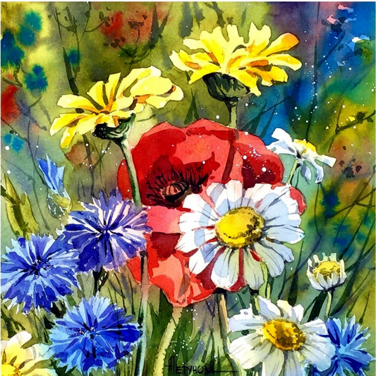 FLORAL SPECTRUM DIY Acrylic Painting by Numbers Kit on Canvas