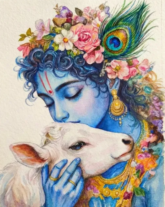 Goverdhan Acrylic Painting by Numbers Kit on Canvas.