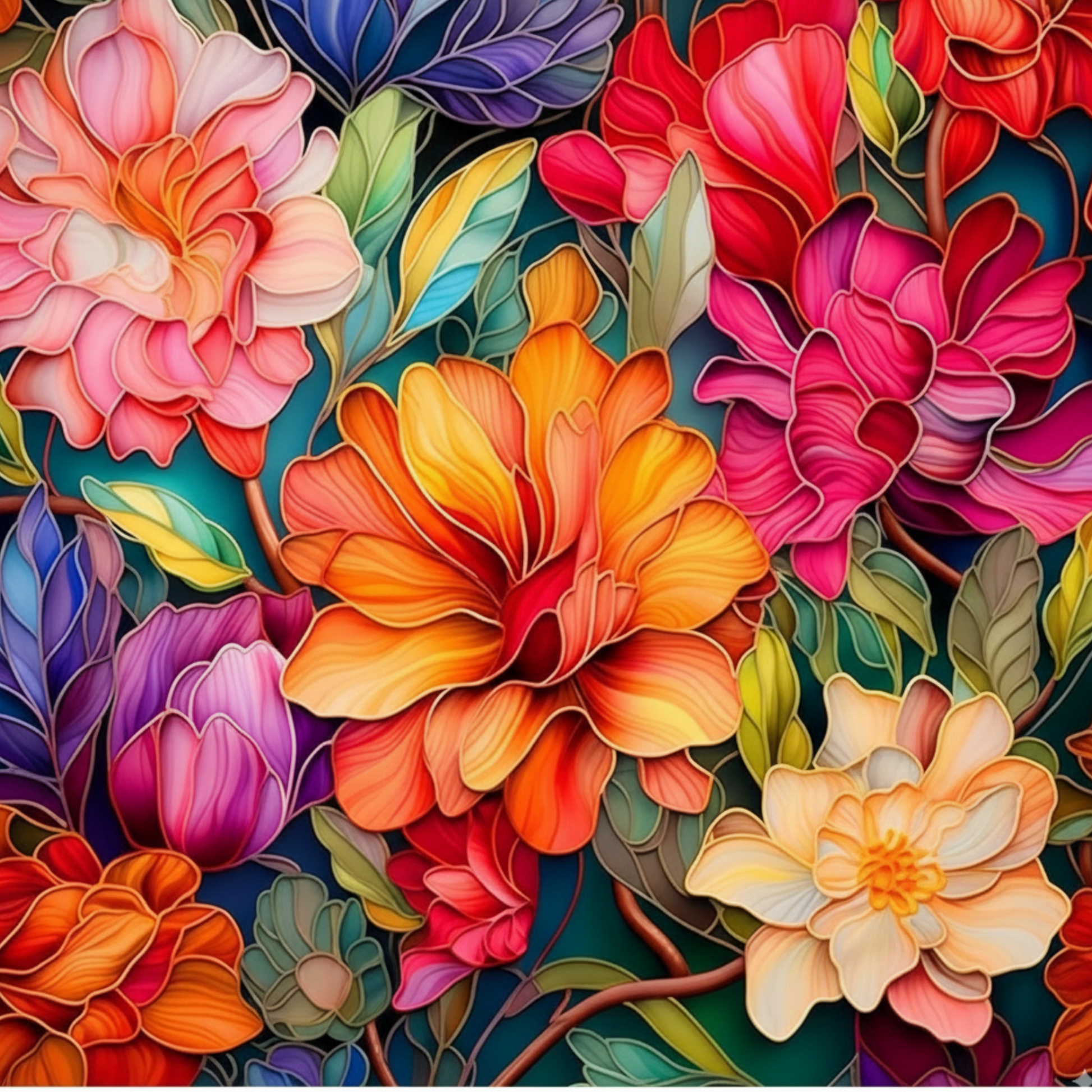 HUES N Petals DIY Acrylic Painting by Numbers Kit on Canvas. Deepan Enterprises