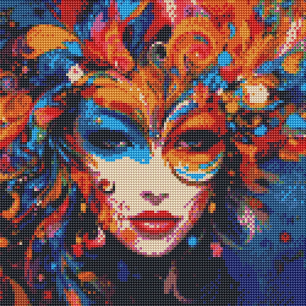 Ikebana DIY 5D Round Diamond Painting by Numbers Kit  on Canvas Full Drill Rhinestone Embroidery ( Tulip N Turtle