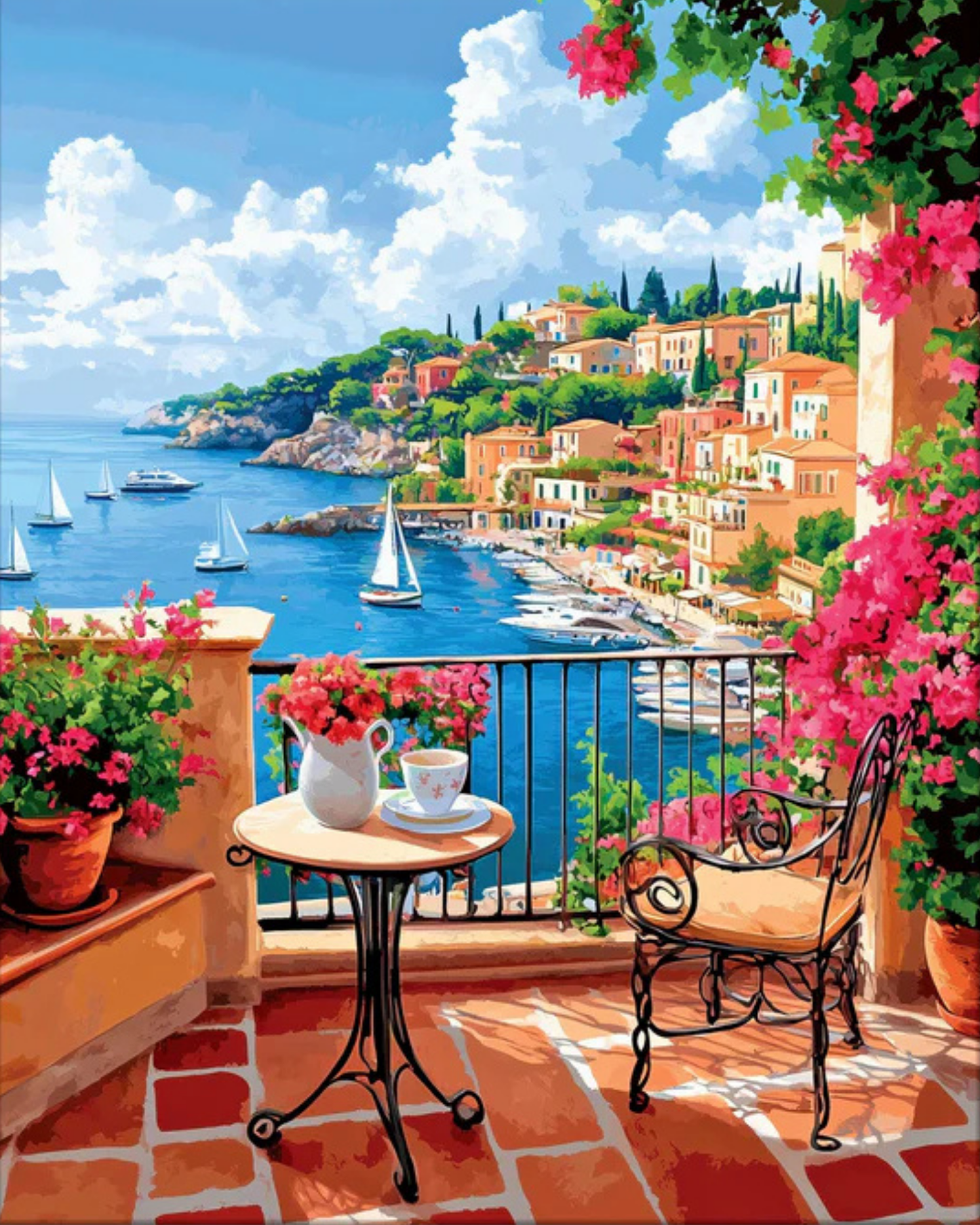 Italian Escape Acrylic Painting by Numbers Kit on Canvas.