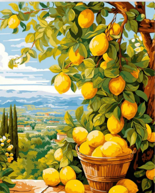 Lemonade Acrylic Painting by Numbers Kit on Canvas.