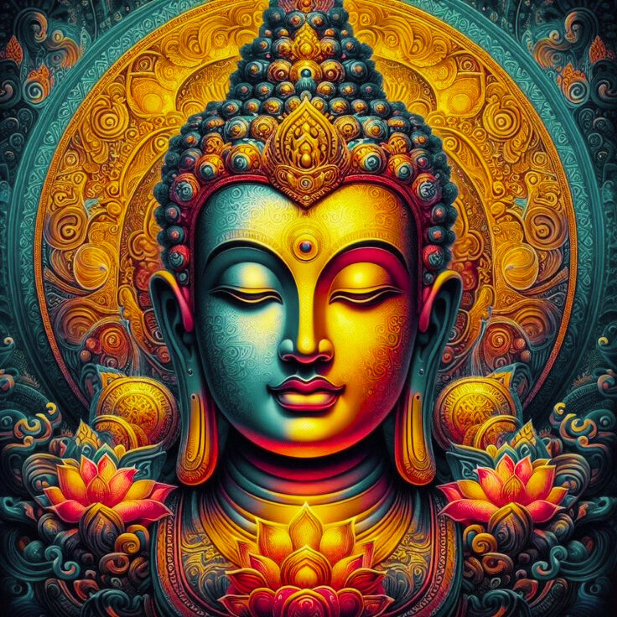 Golden Serenity DIY Acrylic Painting by Numbers Kit on Canvas. Deepan Enterprises