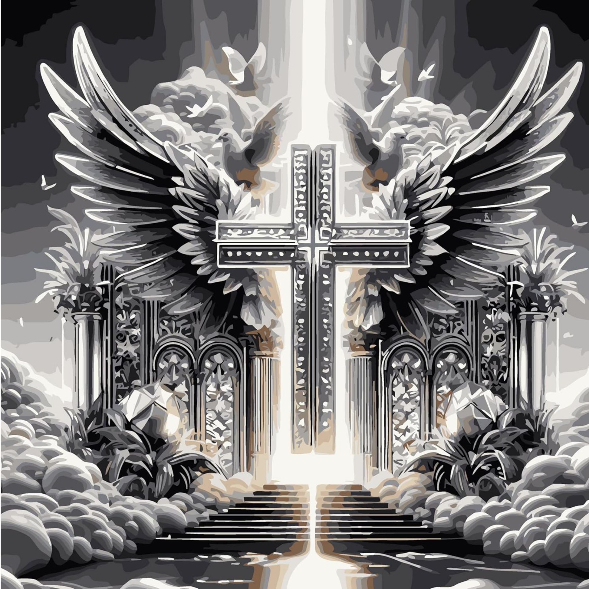 WINGS DIY Acrylic Painting by Numbers Kit on Canvas. Deepan Enterprises