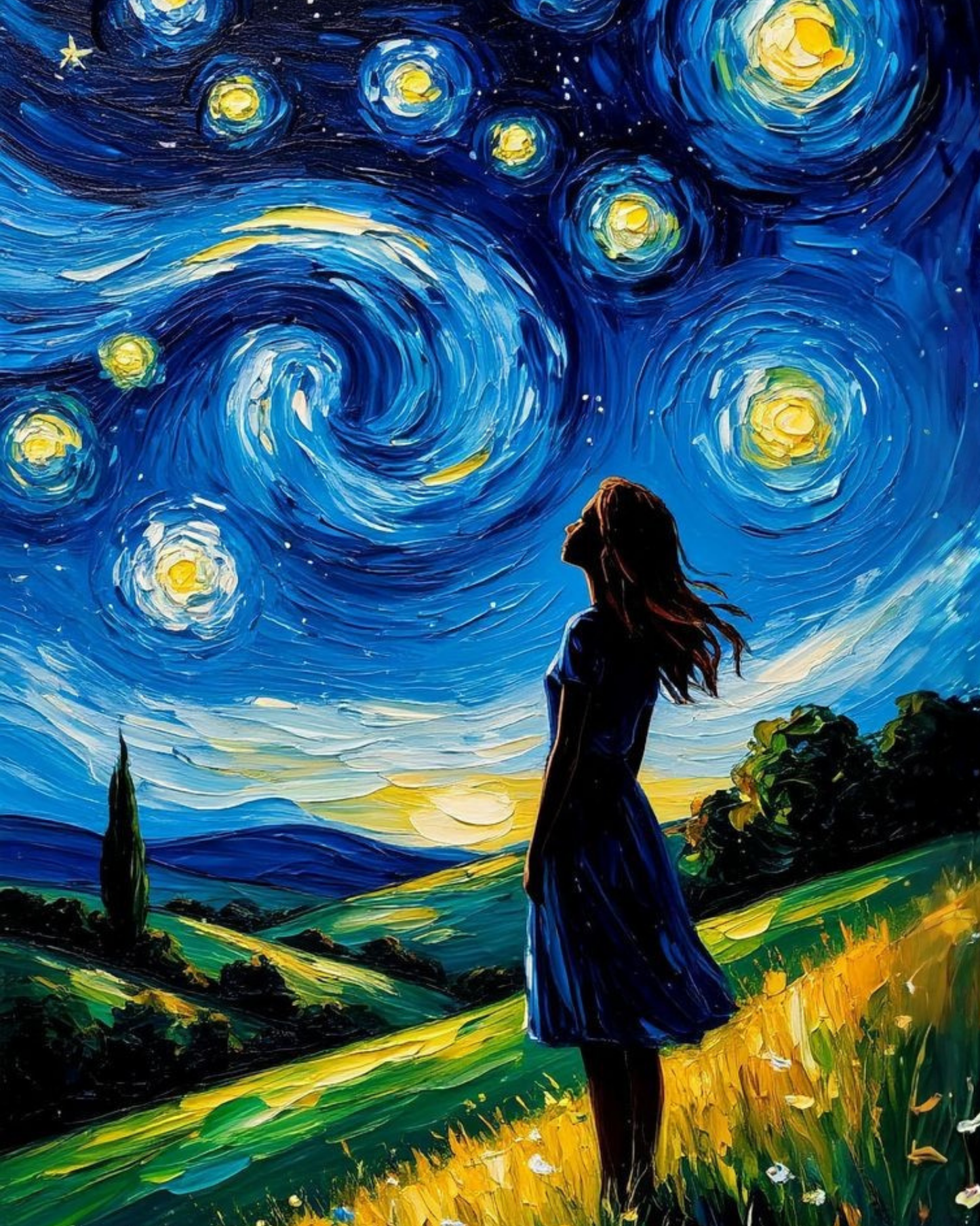 Starfield  DIY 5D Round Diamond Painting by Numbers Kit  on Canvas Full Drill Rhinestone Embroidery Tulip N Turtle