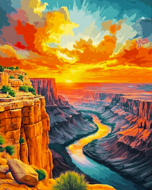 Buddha Glow Wave Acrylic Painting by Numbers Kit on Canvas. Deepan Enterprises