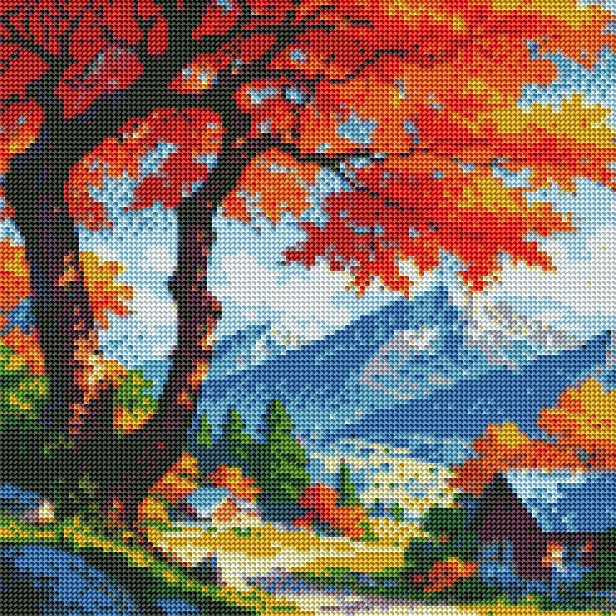 Maple Lane DIY 5D Round Diamond Painting by Numbers Kit  on Canvas Full Drill Rhinestone Embroidery Tulip N Turtle