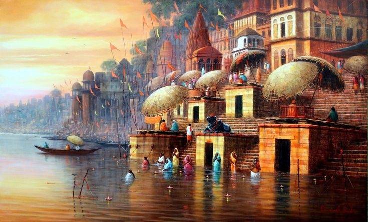 BANARAS DIY Acrylic Painting by Numbers Kit on Canvas