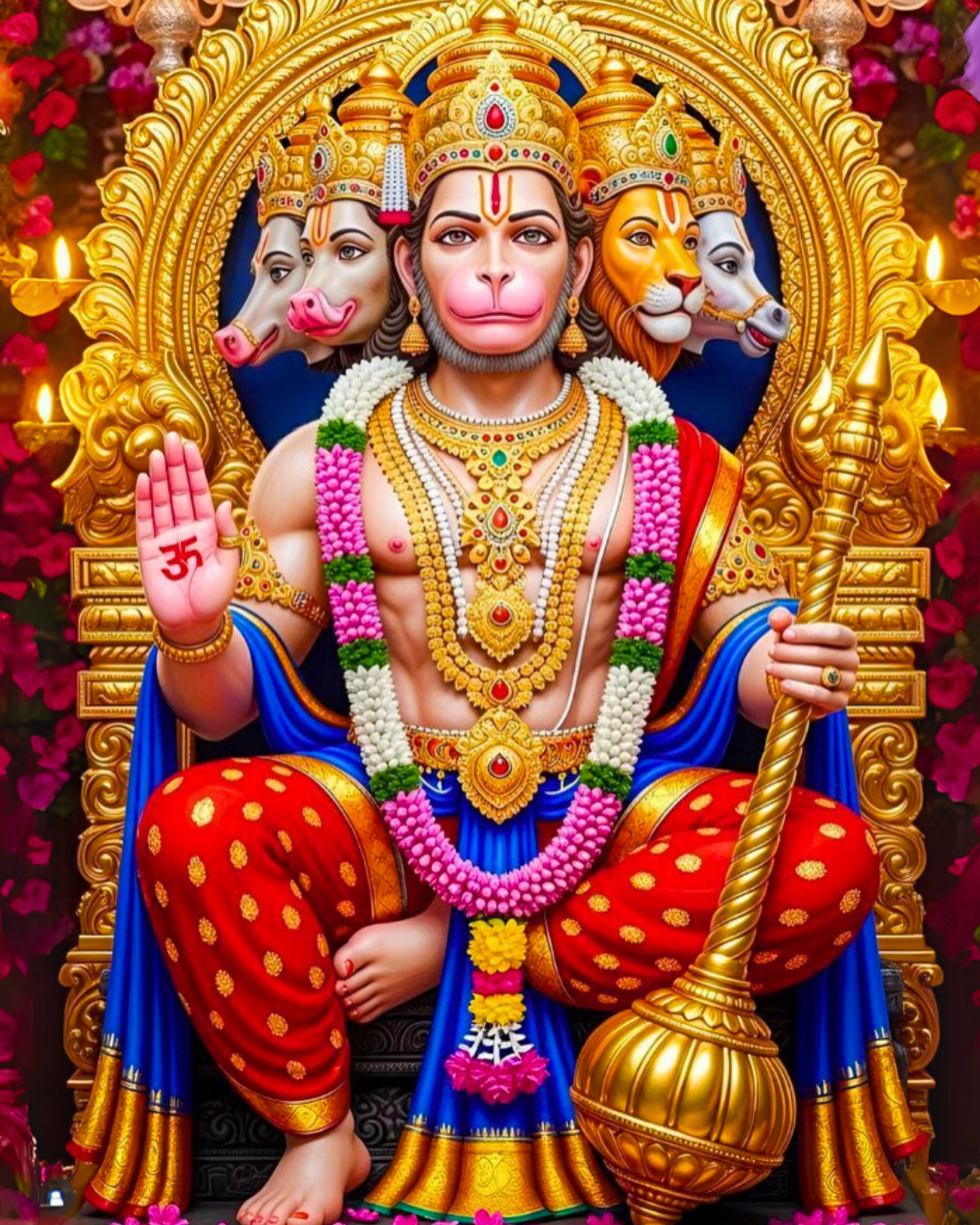 PANCHMUKHI Hanuman Man DIY Acrylic Painting by Numbers Kit on Canvas. Deepan Enterprises