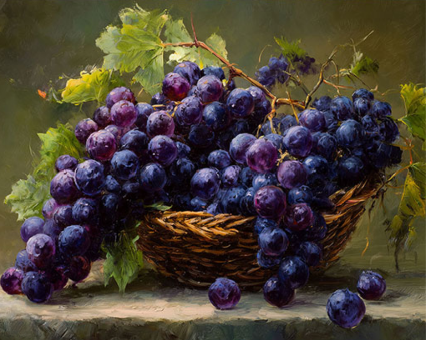 Purple Vineyard Acrylic Painting by Numbers Kit on Canvas.