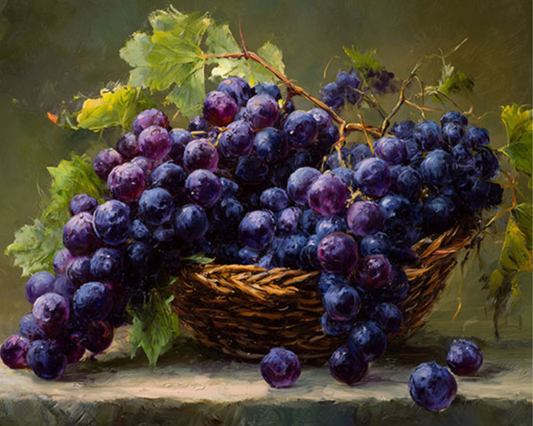 Purple Vineyard Acrylic Painting by Numbers Kit on Canvas.